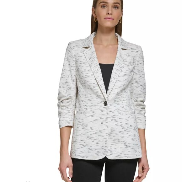 DKNY Spacedye Ponté-Knit Blazer - Picture 1 of 12